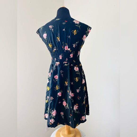 Free People Dress Black Floral Shired Button Front Dress Size XS - Picture 7 of 11